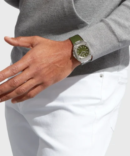 BR 05 Skeleton Green Watch 40mm "Limited Edition" on the wrist