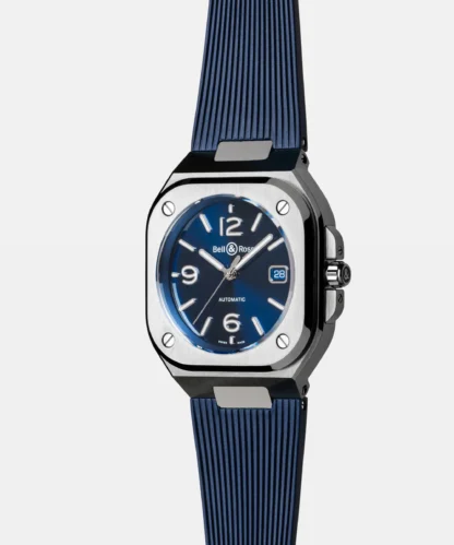 side view of the BR 05 Blue Steel Men's Watch 40mm