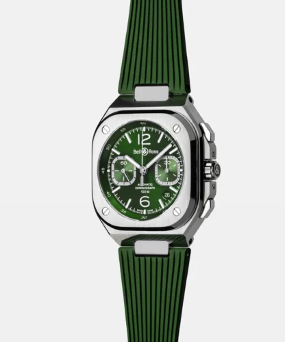 side view - BR 05 Chrono Green Steel and Green Strap 42mm Watch