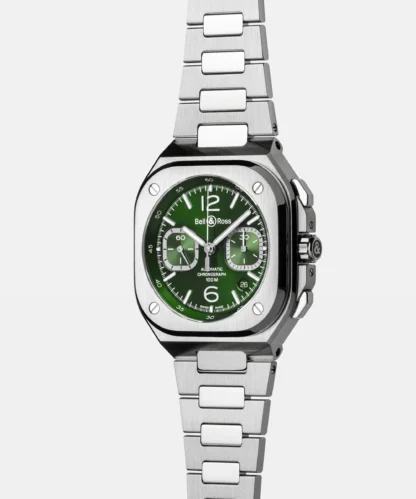 side view - BR 05 Chrono Green Steel 42mm Watch