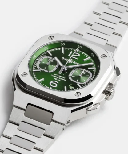 closer view - BR 05 Chrono Green Steel 42mm Watch