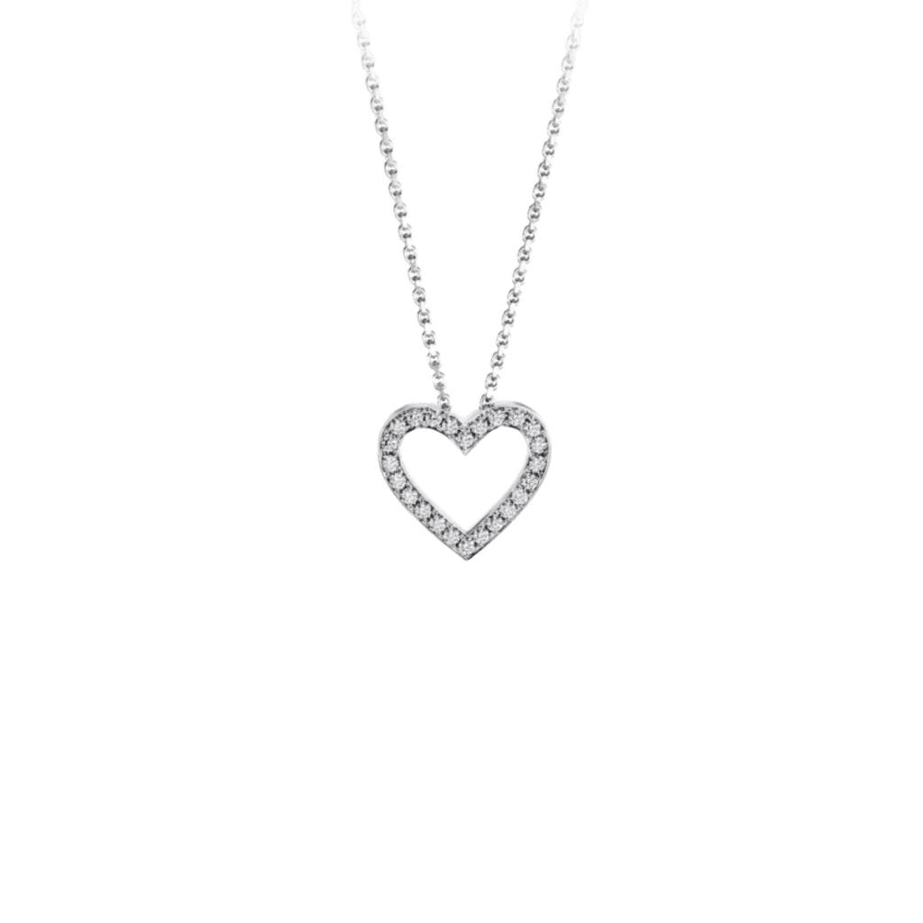 Montecristo Open Heart Diamond Pendant in 19K White Gold