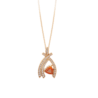 Montecristo Orchid Orange Sapphire Pendant in 18K Yellow Gold