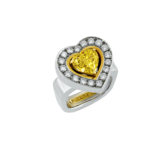 Montecristo Heart Yellow Diamond Ring