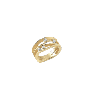 Dune Diamond Ring in 18k Yellow Gold