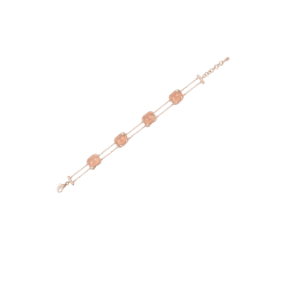 Annamaria Cammilli Dune Cubic Bracelet, Pink Champagne Gold & Milky Quartz