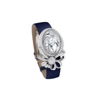Breguet High Jewellery Désir de la Reine 33.5 x24.95mm, White Gold, Blue Satin Strap