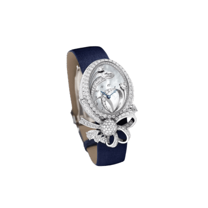 Breguet High Jewellery Désir de la Reine 33.5 x24.95mm, White Gold, Blue Satin Strap