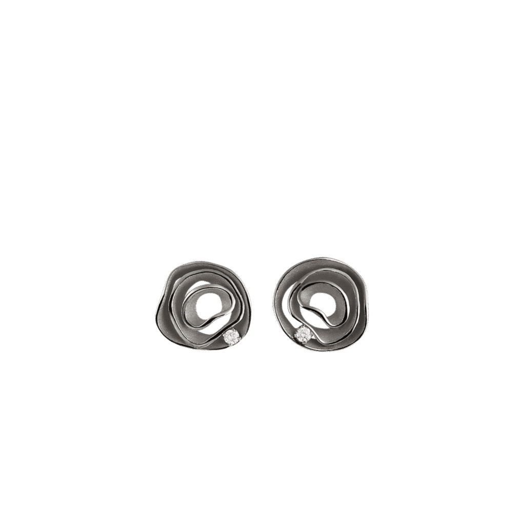 Dune Black Lava Gold Earrings