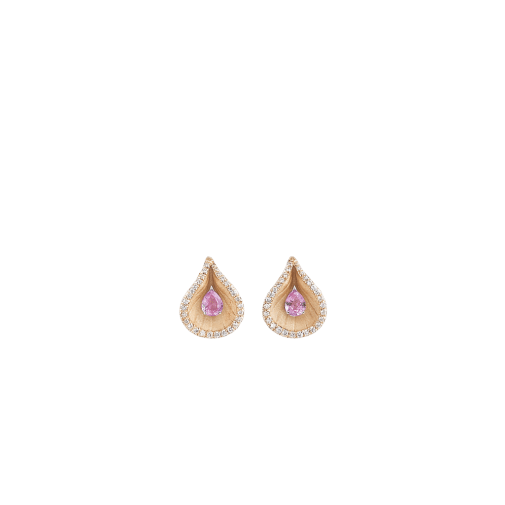 Premiere Color Earrings in 18k Orange Gold & Pink Sapphires