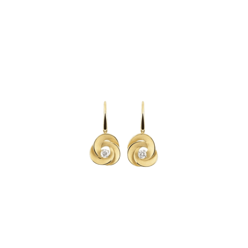 Desert Rose Earrings in 18k Yellow Gold with Diamonds