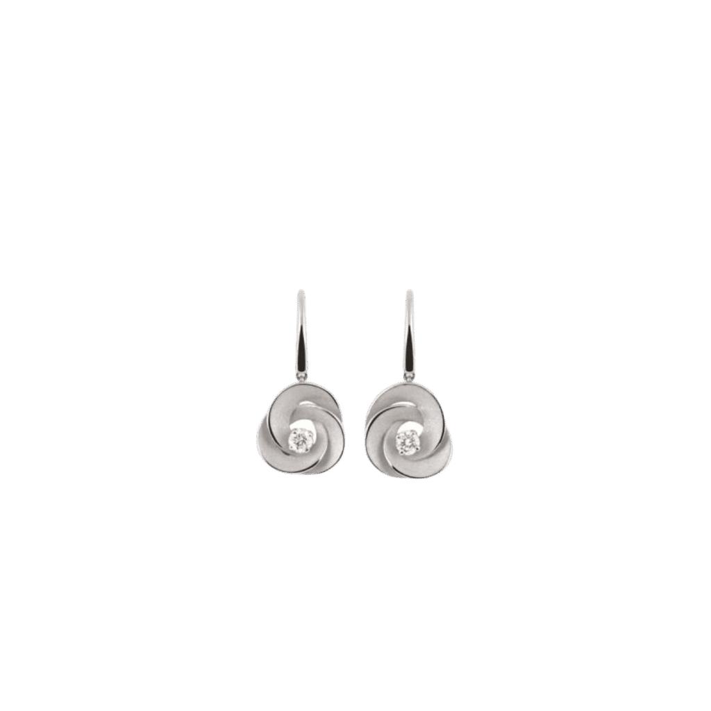 Desert Rose Earrings in 18k White Gold with Diamonds