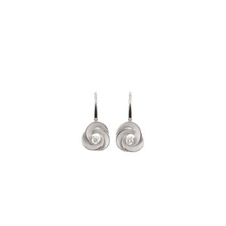 Desert Rose Earrings in 18k White Gold with Diamonds