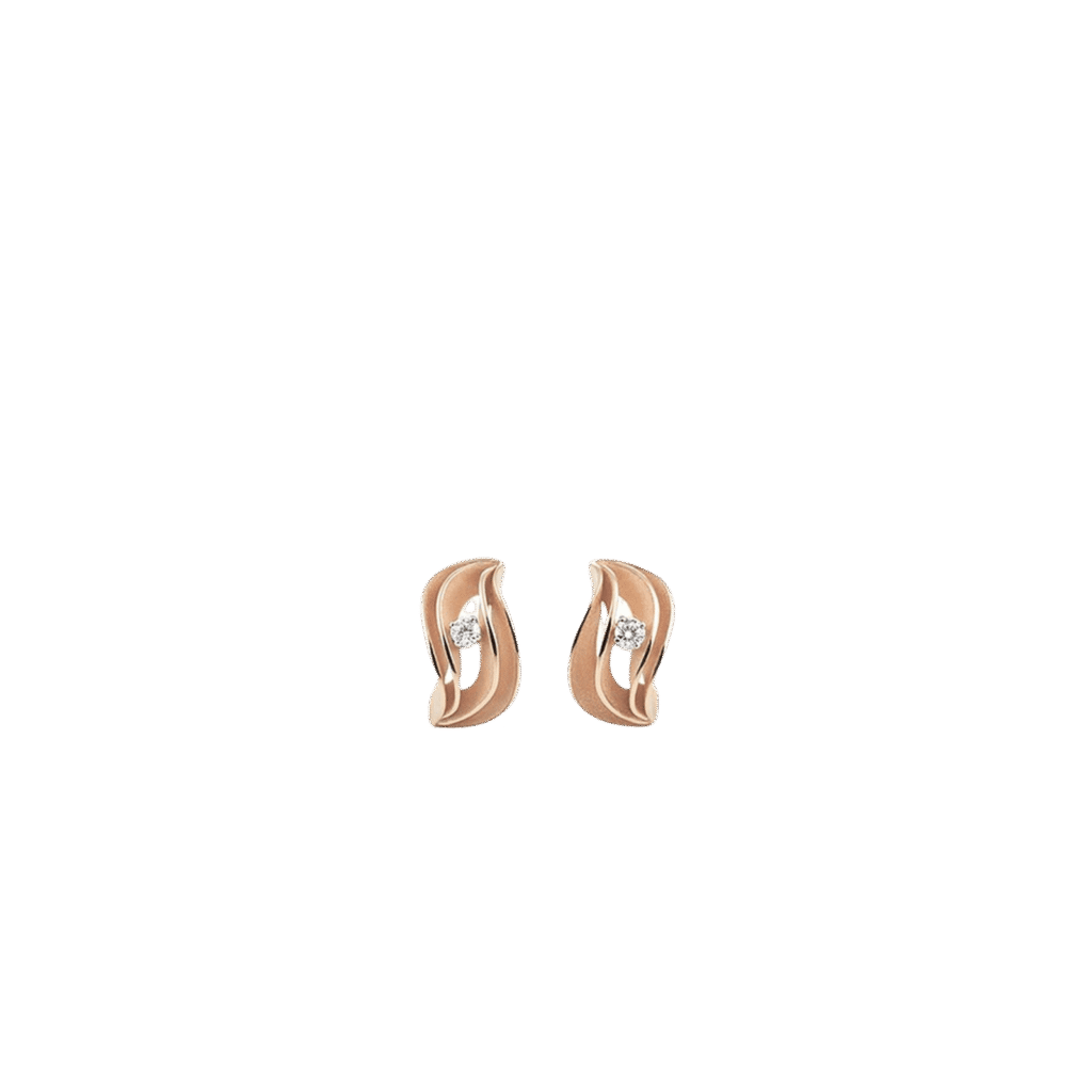 Velaa Star Earrings in 18k Pink Gold with Diamonds