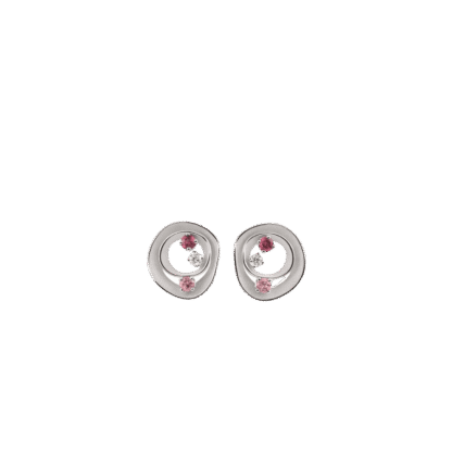 Dune Solar Earrings in 18K White Gold & Red Tourmaline
