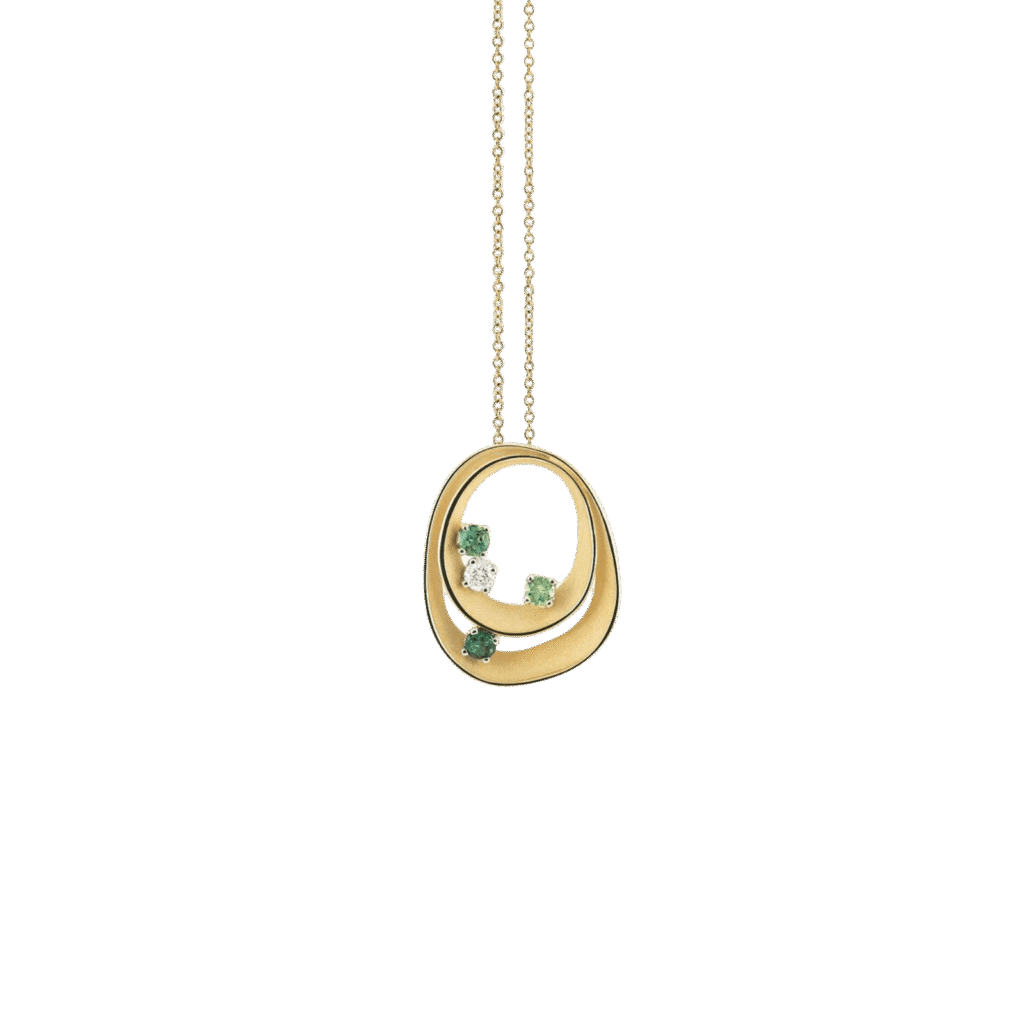 Dune Color Pendant in 18k yellow gold with Green Tourmaline