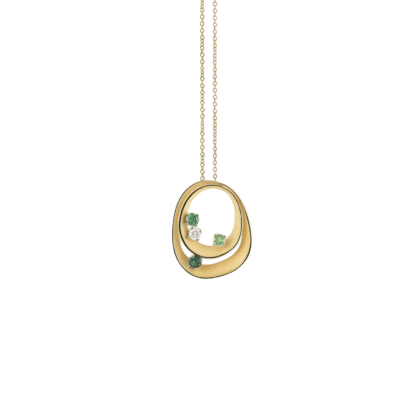 Dune Color Pendant in 18k yellow gold with Green Tourmaline