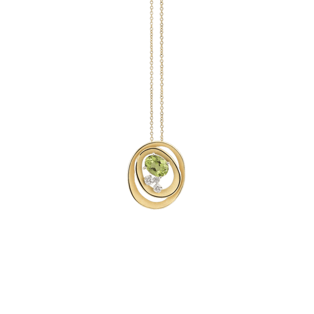 Dune Color Pendant in 18k Yellow Gold & Peridot