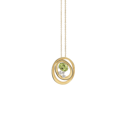 Dune Color Pendant in 18k Yellow Gold & Peridot