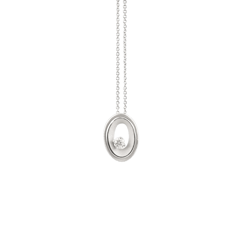 My Way Oval Pendant in 18k White Gold