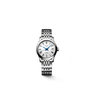 Longines Record Ladies Watch 26mm, White Dial, Stainless steel Bracelet
