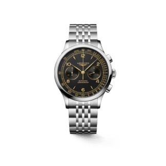 Longines Record Automatic 40mm, Stainless Steel, Black Matt Dial