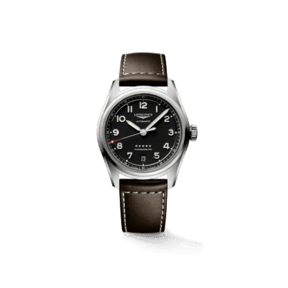 Longines Spirit 37mm, Black Dial, Brown calf leather