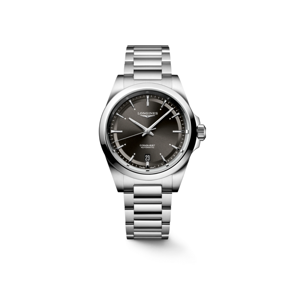 Longines Conquest 38mm, Stainless Steel, Sunray Black Dial, Bracelet Watch 