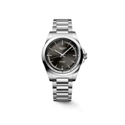 Longines Conquest 38mm, Stainless Steel, Sunray Black Dial, Bracelet Watch
