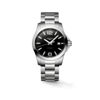 Longines Conquest 41mm, Stainless Steel, Black Lacquered Polished Dial
