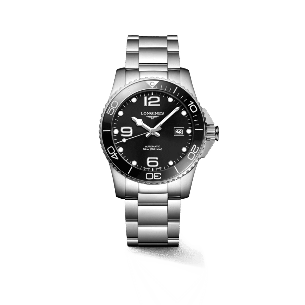 HydroConquest 41mm, Black Dial, Stainless Steel
