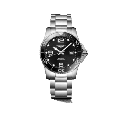 HydroConquest 41mm, Black Dial, Stainless Steel