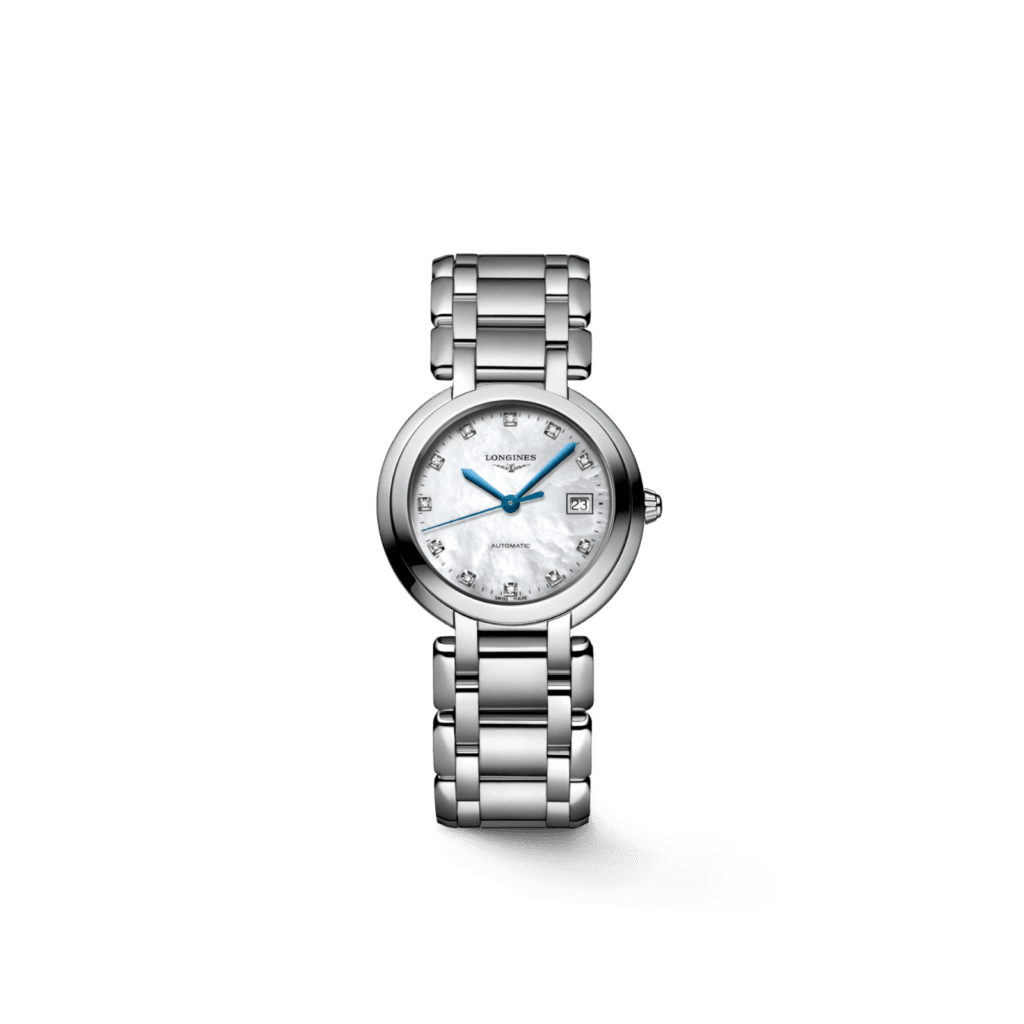 Longines PrimaLuna 30mm Stainless Steel, White Mother-of-pearl Dial