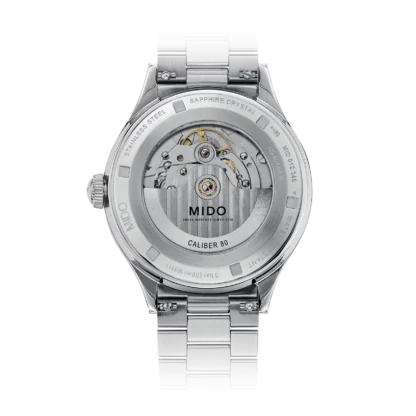 Multifort Patrimony Powerwind 40mm watch, Blue Dial & Stainless Steel -m back view