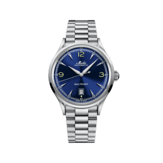 Mido Multifort Powerwind 40mm watch, Blue Dial & Stainless Steel