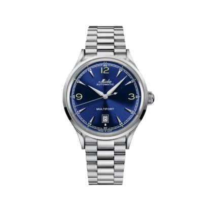 Mido Multifort Powerwind 40mm watch, Blue Dial & Stainless Steel