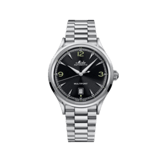 mido Multifort Powerwind 40mm watch, Black Dial & Stainless Steel