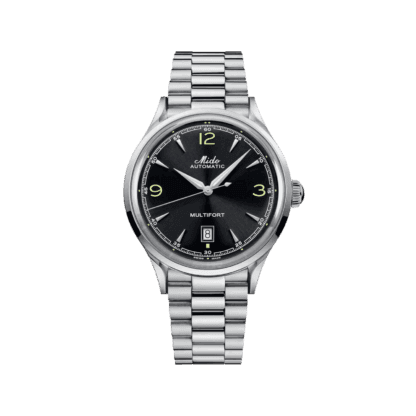 mido Multifort Powerwind 40mm watch, Black Dial & Stainless Steel