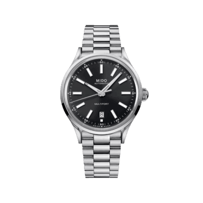 Mido Multifort Patrimony Powerwind 40mm watch, Black Dial & Stainless Steel