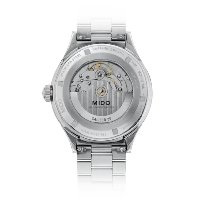 Back view of the Multifort Patrimony Powerwind 40mm watch, Black Dial & Stainless Steel
