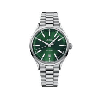 Mido Multifort Patrimony Powerwind 40mm watch, Green Dial & Stainless Steel
