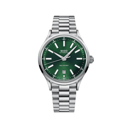 Mido Multifort Patrimony Powerwind 40mm watch, Green Dial & Stainless Steel