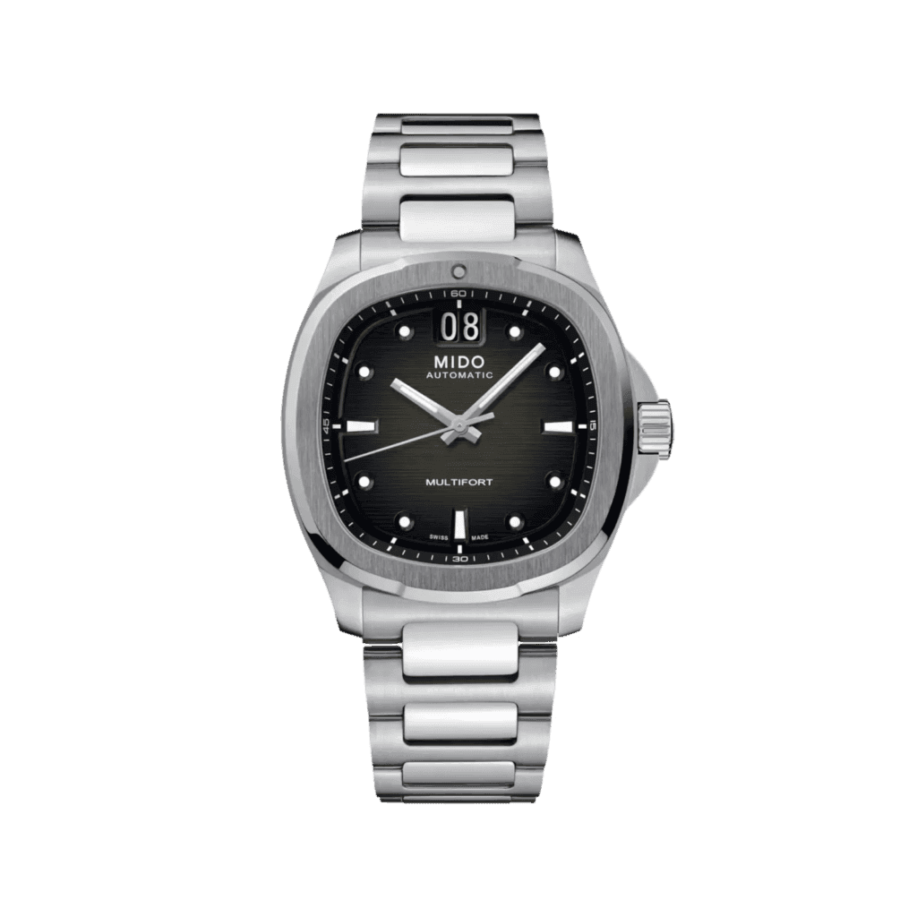 Mido Multifort TV Big Date 39.2x40mm watch, Grey Dial & Stainless Steel Case