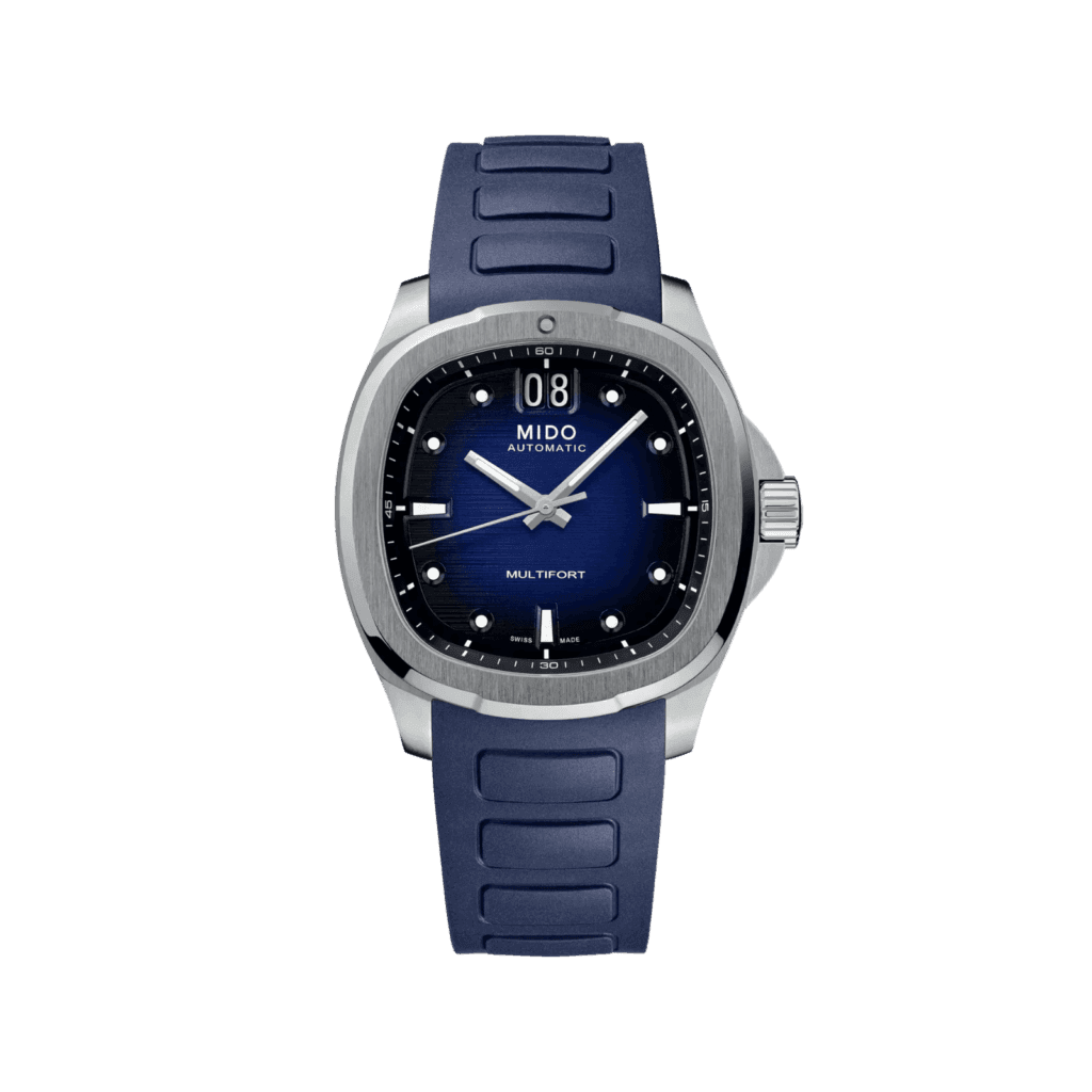 Mido Multifort TV Big Date 39.2x40mm watch, Blue Dial & Blue Strap