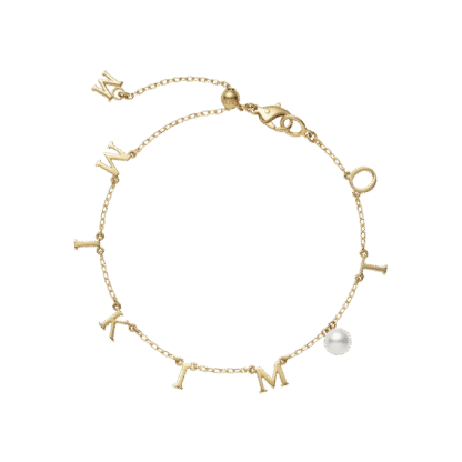 Akoya Cultured Pearl Charm Bracelet in 18K Yellow Gold