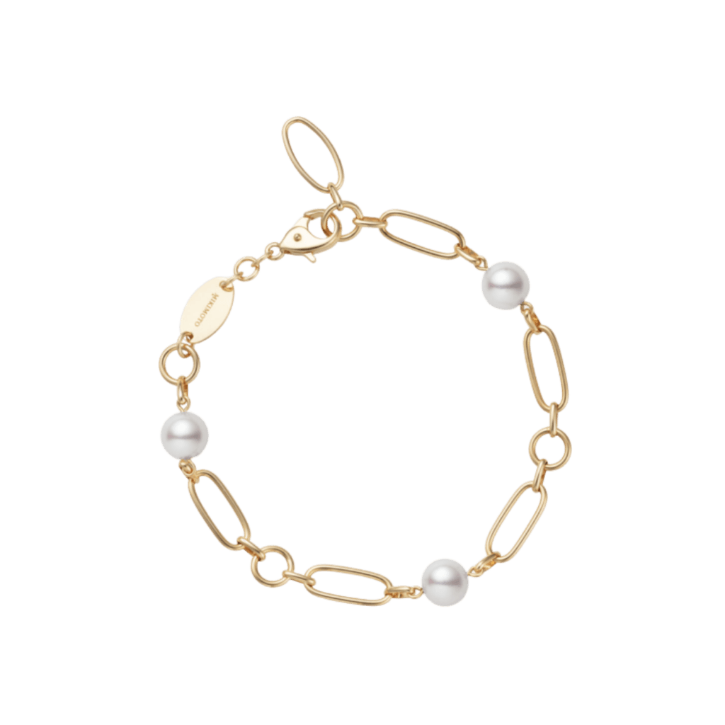 M Code Akoya Cultured Pearl Bracelet in 18K Yellow Gold