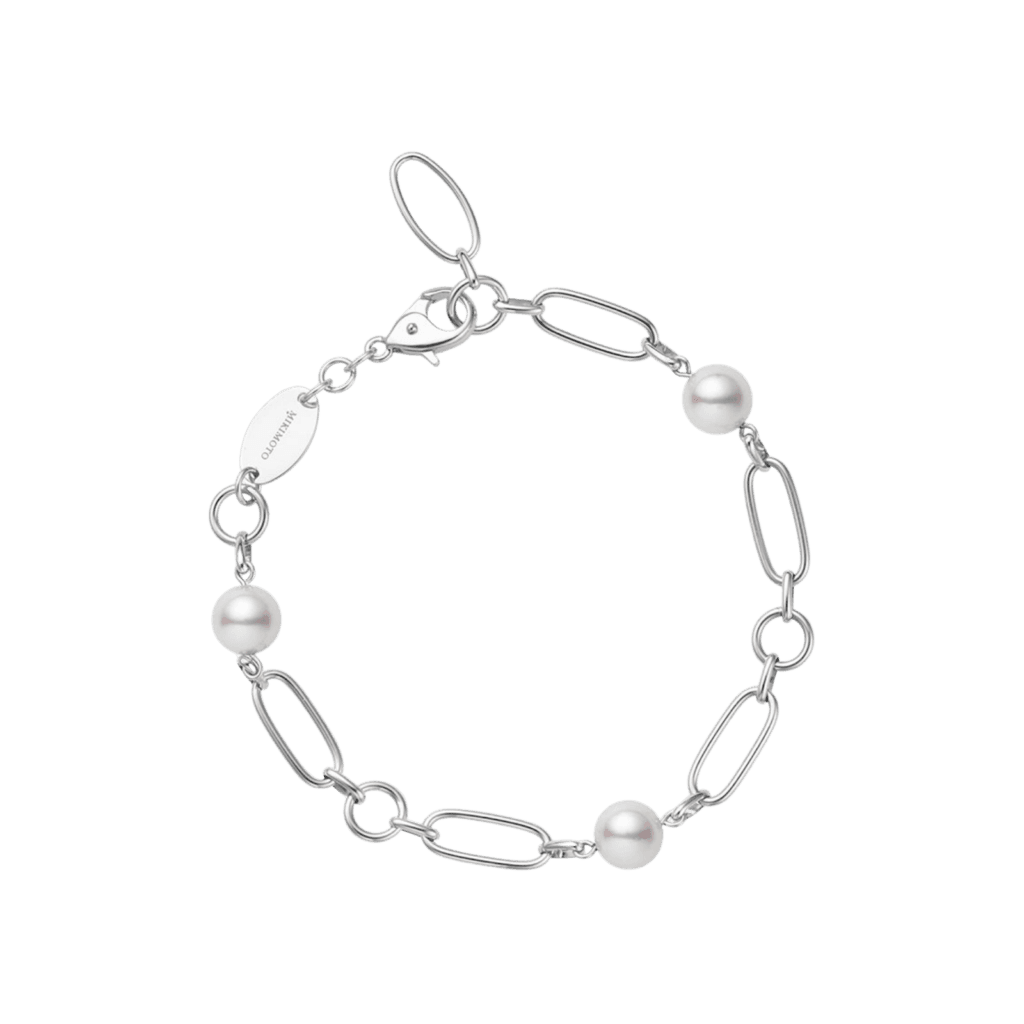 Mikimoto M Code Akoya Cultured Pearl Bracelet in 18K White Gold