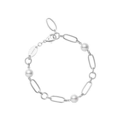 Mikimoto M Code Akoya Cultured Pearl Bracelet in 18K White Gold