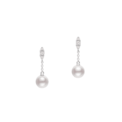 Mikimoto Morning Dew Akoya Cultured Pearl Earrings – 18K White Gold