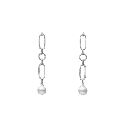 Mikimoto M Code Akoya Cultured Pearl Earrings in 18K White Gold